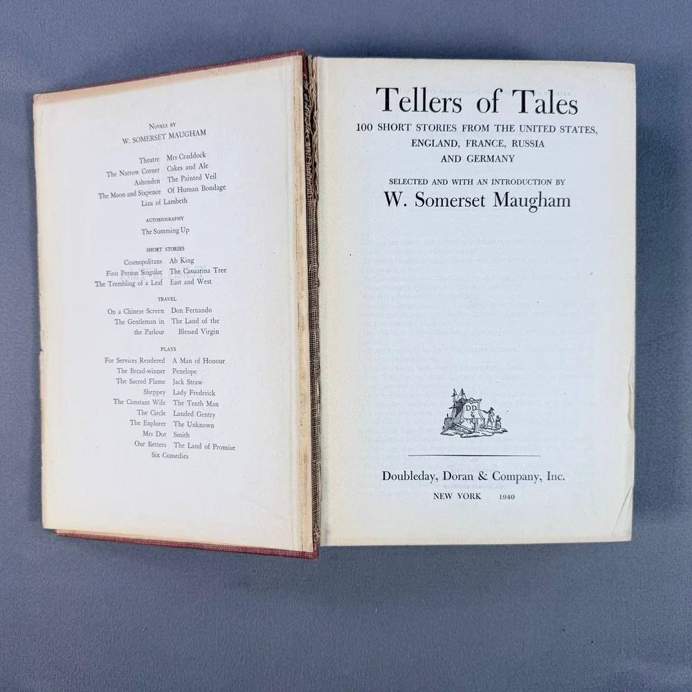 W. Somerset Maugham Tellers of Tales Hardcover 1940 Anthology Stories Fiction